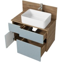 Комплект мебели дуб рустикальный/фьорд 80 см Акватон Мишель 1A256801MIX30 + 1A256603MIDR0 + 732700B000 + 1A253902MIX40 + 1A244303MIX30