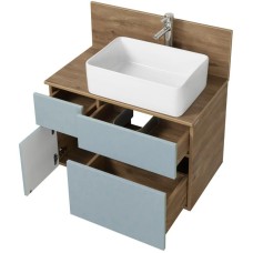 Комплект мебели дуб рустикальный/фьорд 80 см Акватон Мишель 1A256801MIX30 + 1A256603MIDR0 + 732700B000 + 1A253902MIX40 + 1A244303MIX30