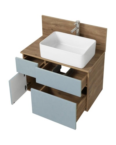 Комплект мебели дуб рустикальный/фьорд 80 см Акватон Мишель 1A256801MIX30 + 1A256603MIDR0 + 732700B000 + 1A253902MIX40 + 1A244303MIX30