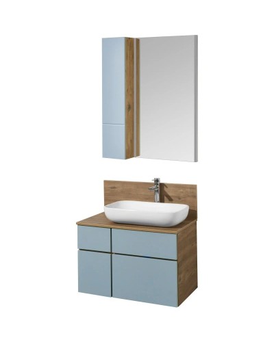 Комплект мебели дуб рустикальный/фьорд 80 см Акватон Мишель 1A256801MIX30 + 1A256603MIDR0 + 1AX169WBXX000 + 1A253902MIX40 + 1A244303MIX30