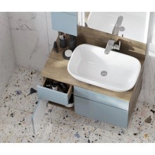 Комплект мебели дуб рустикальный/фьорд 80 см Акватон Мишель 1A256801MIX30 + 1A256603MIDR0 + 1AX169WBXX000 + 1A253902MIX40 + 1A244303MIX30