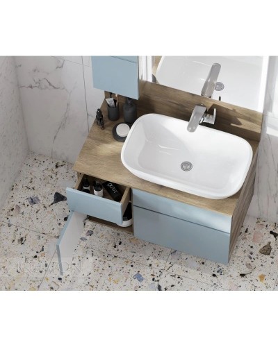 Комплект мебели дуб рустикальный/фьорд 80 см Акватон Мишель 1A256801MIX30 + 1A256603MIDR0 + 1AX169WBXX000 + 1A253902MIX40 + 1A244303MIX30