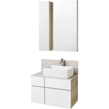 Комплект мебели дуб эндгрейн/белый матовый 80 см Акватон Мишель 1A244501MIX40 + 1A253203MIX40 + 732700B000 + 1A253902MIX40 + 1A244303MIX40