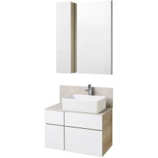 Комплект мебели дуб эндгрейн/белый матовый 80 см Акватон Мишель 1A244501MIX40 + 1A253203MIX40 + 732700B000 + 1A253902MIX40 + 1A244303MIX40