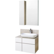 Комплект мебели дуб эндгрейн/белый матовый 80 см Акватон Мишель 1A244501MIX40 + 1A253203MIX40 + 1AX169WBXX000 + 1A253902MIX40 + 1A244303MIX40