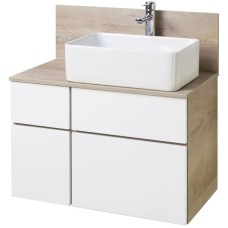 Комплект мебели дуб эндгрейн/белый матовый 80 см Акватон Мишель 1A244501MIX40 + 1A253003MIX40 + 732700B000 + 1A253902MIX40 + 1A244303MIX40