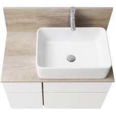 Комплект мебели дуб эндгрейн/белый матовый 80 см Акватон Мишель 1A244501MIX40 + 1A253003MIX40 + 732700B000 + 1A253902MIX40 + 1A244303MIX40