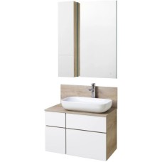 Комплект мебели дуб эндгрейн/белый матовый 80 см Акватон Мишель 1A244501MIX40 + 1A253003MIX40 + 1AX169WBXX000 + 1A253902MIX40 + 1A244303MIX40