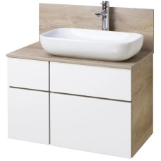 Комплект мебели дуб эндгрейн/белый матовый 80 см Акватон Мишель 1A244501MIX40 + 1A253003MIX40 + 1AX169WBXX000 + 1A253902MIX40 + 1A244303MIX40