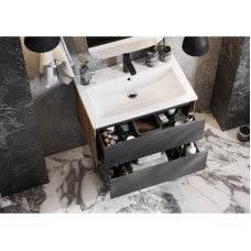 Комплект мебели графит софт/дуб веллингтон 75 см Акватон Сохо 1A258101AJA00 + 1WH501619 + 1A258302AJA0L