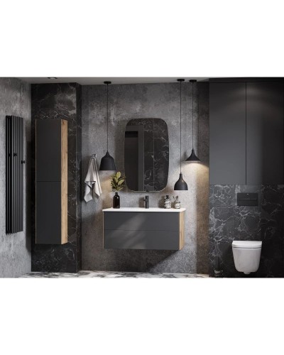 Комплект мебели графит софт/дуб веллингтон 100,5 см Акватон Сохо 1A258201AJA00 + 1WH501627 + 1A258302AJA0L