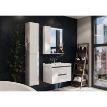 Комплект мебели белый глянец/грецкий орех 80 см Акватон Рене 1A258601NRC80 + 1WH302251 + 1A222502NRC80