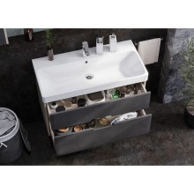 Комплект мебели грей/дуб ойстер 90 см Акватон Оливия 1A254401OLUG0 + 1WH501629 + 1A254502OL010