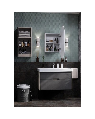 Комплект мебели грей/дуб ойстер 90 см Акватон Оливия 1A254401OLUG0 + 1WH501629 + 1A254502OL010