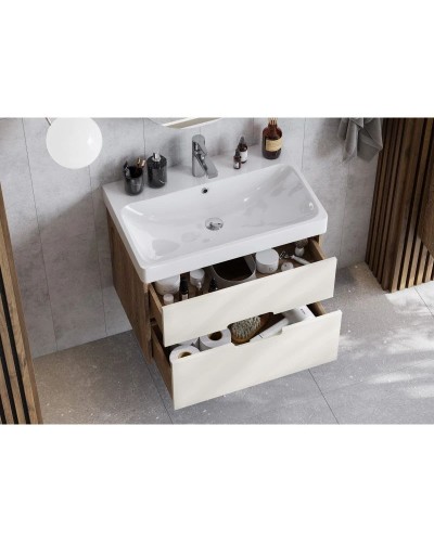 Комплект мебели бежевый/дуб веллингтон 70,5 см Акватон Оливия 1A254301OLVG0 + 1WH501628 + 1A256402A1010