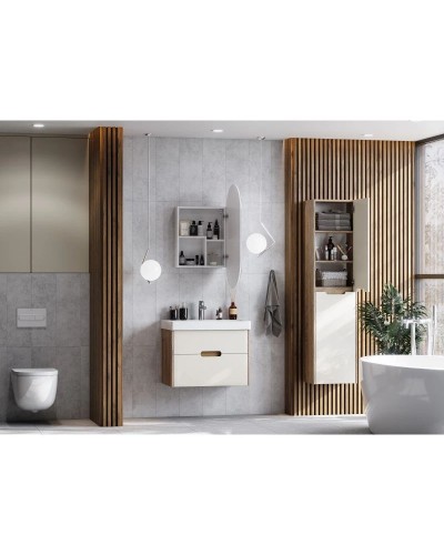 Комплект мебели бежевый/дуб веллингтон 70,5 см Акватон Оливия 1A254301OLVG0 + 1WH501628 + 1A254502OL010