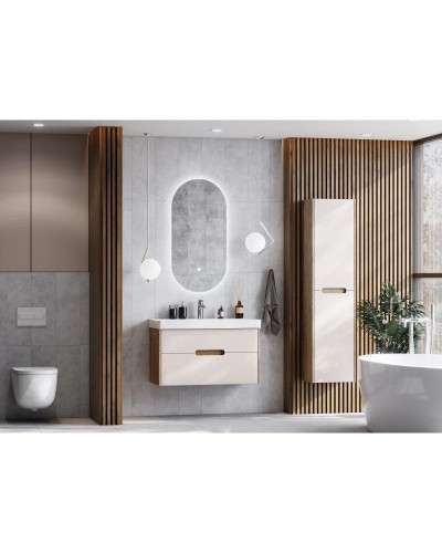 Комплект мебели бежевый/дуб веллингтон 90 см Акватон Оливия 1A254401OLVG0 + 1WH501629 + 1A256402A1010