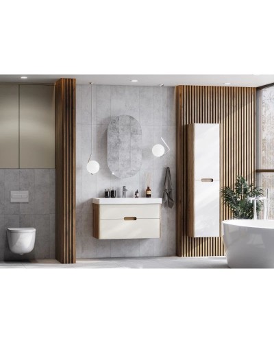 Комплект мебели бежевый/дуб веллингтон 90 см Акватон Оливия 1A254401OLVG0 + 1WH501629 + 1A254502OL010