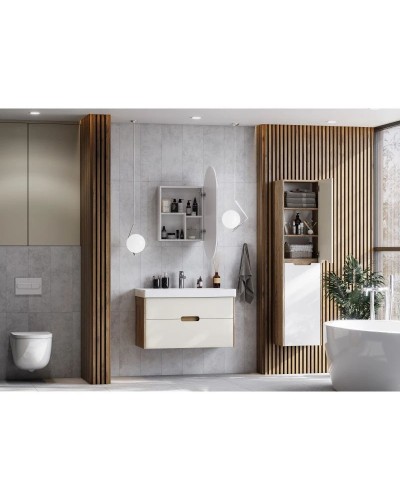 Комплект мебели бежевый/дуб веллингтон 90 см Акватон Оливия 1A254401OLVG0 + 1WH501629 + 1A254502OL010