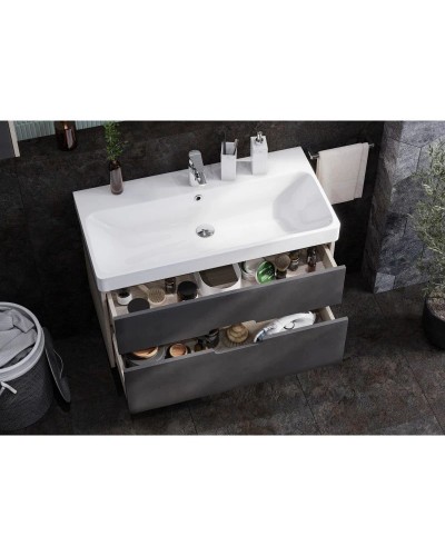 Комплект мебели грей/дуб ойстер 90 см Акватон Оливия 1A254401OLUG0 + 1WH501629 + 1A256502A1010