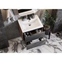 Комплект мебели графит софт/дуб веллингтон 60 см Акватон Сохо 1A258001AJA00 + 1WH501606 + 1A258302AJA0R