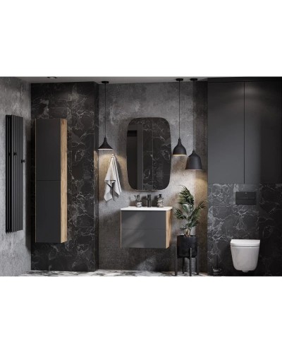 Комплект мебели графит софт/дуб веллингтон 60 см Акватон Сохо 1A258001AJA00 + 1WH501606 + 1A258302AJA0L