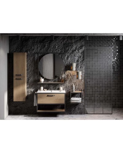 Комплект мебели дуб кантри/черный 80 см Акватон Лофт Фабрик 1A242401LTDY0 + 1A708031FB010 + 1A242602LTDY0