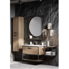 Комплект мебели дуб кантри/черный 80 см Акватон Лофт Фабрик 1A242401LTDY0 + 1A708031FB010 + 1A242602LTDY0