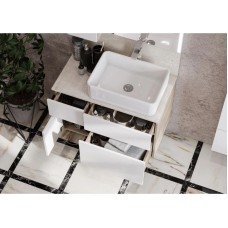 Комплект мебели дуб эндгрейн/белый матовый 80 см Акватон Мишель 1A244501MIX40 + 1A253203MIX40 + 732700B000 + 1A253902MIX40 + 1A244303MIX40