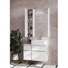 Комплект мебели дуб эндгрейн/белый матовый 80 см Акватон Мишель 1A244501MIX40 + 1A253203MIX40 + 732700B000 + 1A253902MIX40 + 1A244303MIX40