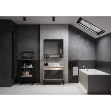 Комплект мебели серый графит/дуб орегон 80 см Акватон Лофт Урбан 1A247601LQX60 + 732700B000 + 1A247902LQX50