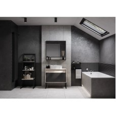 Комплект мебели серый графит/дуб орегон 80 см Акватон Лофт Урбан 1A247601LQX60 + 732700B000 + 1A247902LQX50