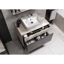 Комплект мебели серый графит/дуб орегон 80 см Акватон Лофт Урбан 1A247601LQX60 + 732700B000 + 1A247902LQX50