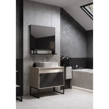 Комплект мебели серый графит/дуб орегон 80 см Акватон Лофт Урбан 1A247601LQX60 + 732700B000 + 1A247902LQX50