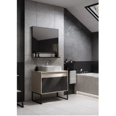 Комплект мебели серый графит/дуб орегон 80 см Акватон Лофт Урбан 1A247601LQX60 + 732700B000 + 1A247902LQX50