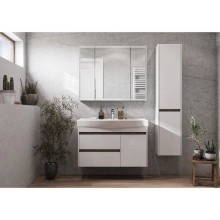 Комплект мебели белый глянец/дуб эндгрейн 100 см Акватон Нортон 1A249001NT010 + 1WH302502 + 1A249302NT010