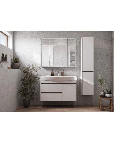 Комплект мебели белый глянец/дуб эндгрейн 100 см Акватон Нортон 1A249001NT010 + 1WH302502 + 1A249302NT010