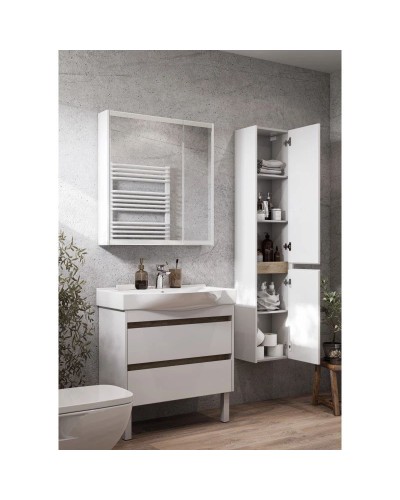 Комплект мебели белый глянец/дуб эндгрейн 80 см Акватон Нортон 1A248901NT010 + 1WH302422 + 1A249202NT010