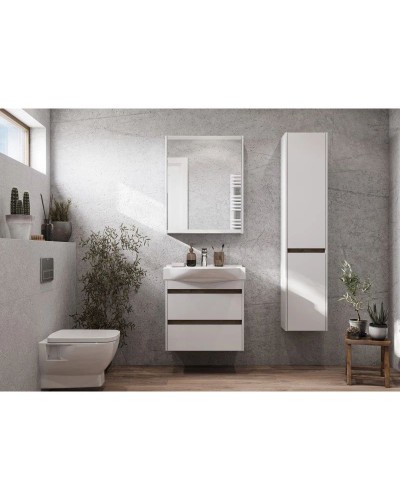 Комплект мебели белый глянец/дуб эндгрейн 65 см Акватон Нортон 1A248801NT010 + 1WH302501 + 1A249102NT010