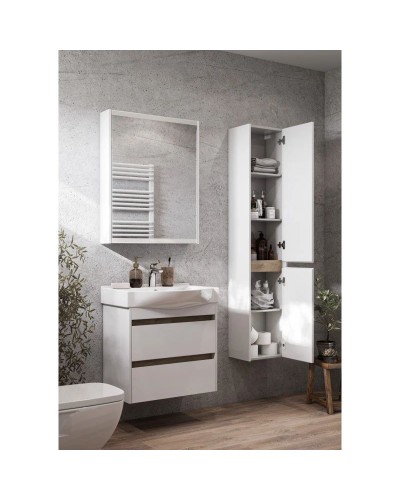 Комплект мебели белый глянец/дуб эндгрейн 65 см Акватон Нортон 1A248801NT010 + 1WH302501 + 1A249102NT010