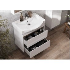 Комплект мебели белый глянец/дуб эндгрейн 65 см Акватон Нортон 1A248801NT010 + 1WH302501 + 1A249102NT010