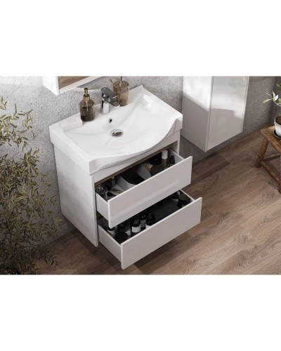 Комплект мебели белый глянец/дуб эндгрейн 65 см Акватон Нортон 1A248801NT010 + 1WH302501 + 1A249102NT010