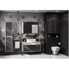 Комплект мебели серый графит/дуб орегон 100 см Акватон Лофт Урбан 1A247701LQX60 + 732700B000 + 1A248002LQX50