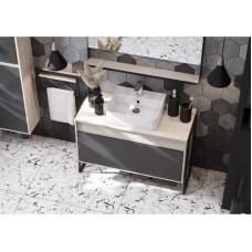 Комплект мебели серый графит/дуб орегон 100 см Акватон Лофт Урбан 1A247701LQX60 + 732700B000 + 1A248002LQX50