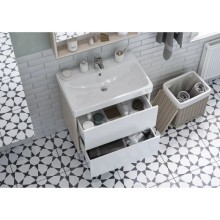 Комплект мебели белый глянец/дуб верона 70,5 см Акватон Сканди 1A251801SDB20 + 1WH501628 + 1A252202SDB20