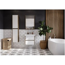 Комплект мебели белый глянец/дуб рустикальный 55 см Акватон Сканди 1A251701SDZ90 + 1WH501620 + 1A252102SDZ90