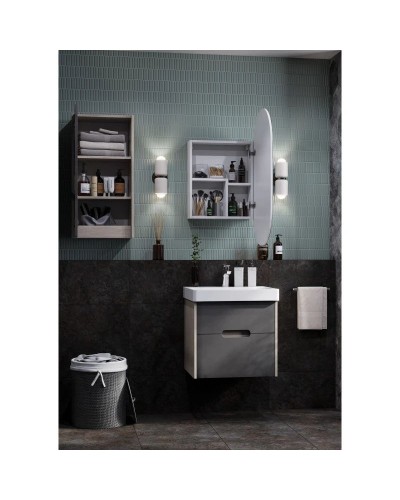 Комплект мебели грей/дуб ойстер 55 см Акватон Оливия 1A254201OLUG0 + 1WH501620 + 1A254502OL010