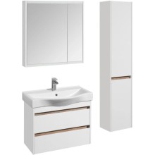 Комплект мебели белый глянец/дуб эндгрейн 80 см Акватон Нортон 1A248901NT010 + 1WH302422 + 1A249202NT010