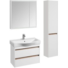 Комплект мебели белый глянец/дуб эндгрейн 80 см Акватон Нортон 1A248901NT010 + 1WH302422 + 1A249202NT010