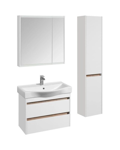 Комплект мебели белый глянец/дуб эндгрейн 80 см Акватон Нортон 1A248901NT010 + 1WH302422 + 1A249202NT010